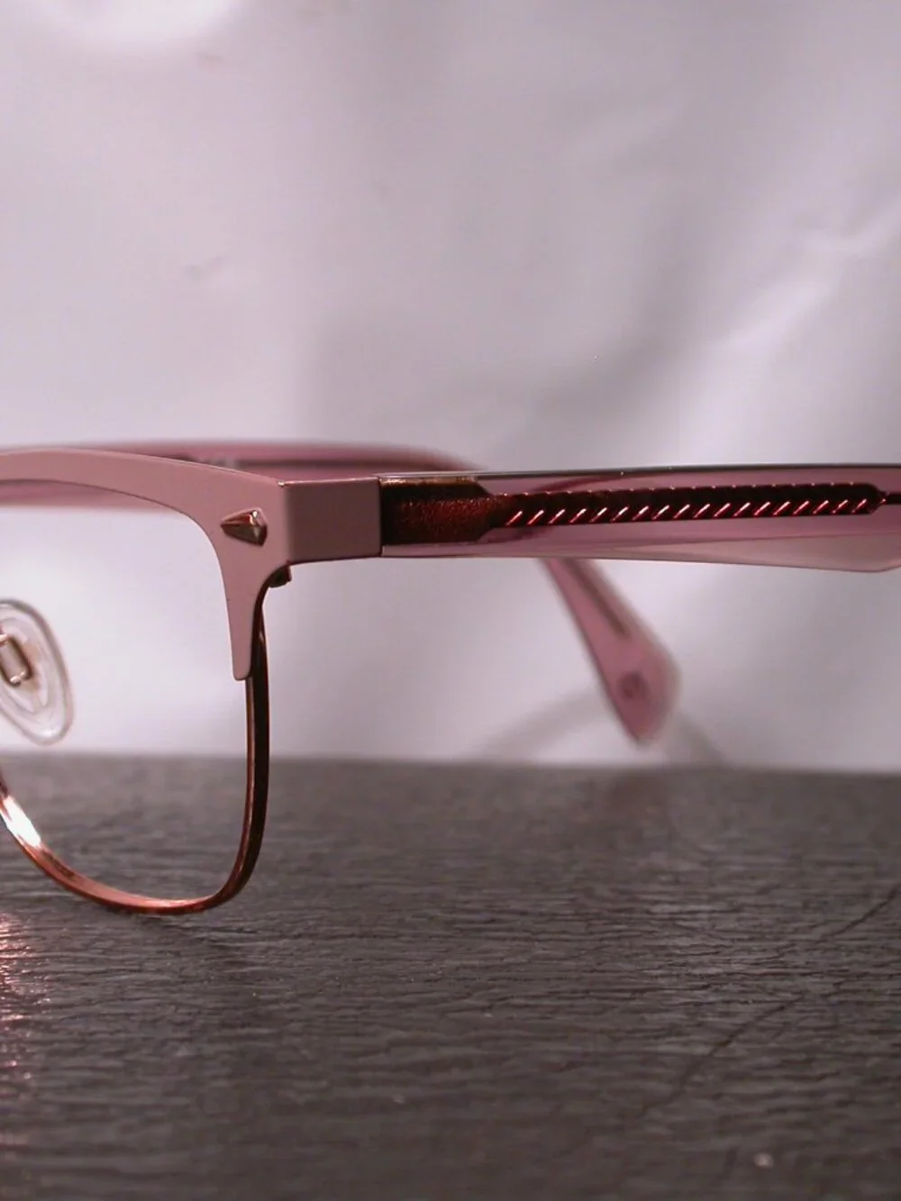 Rag & Bone Clear Dusty Rose Pink and Gold Eyeglasses Frames